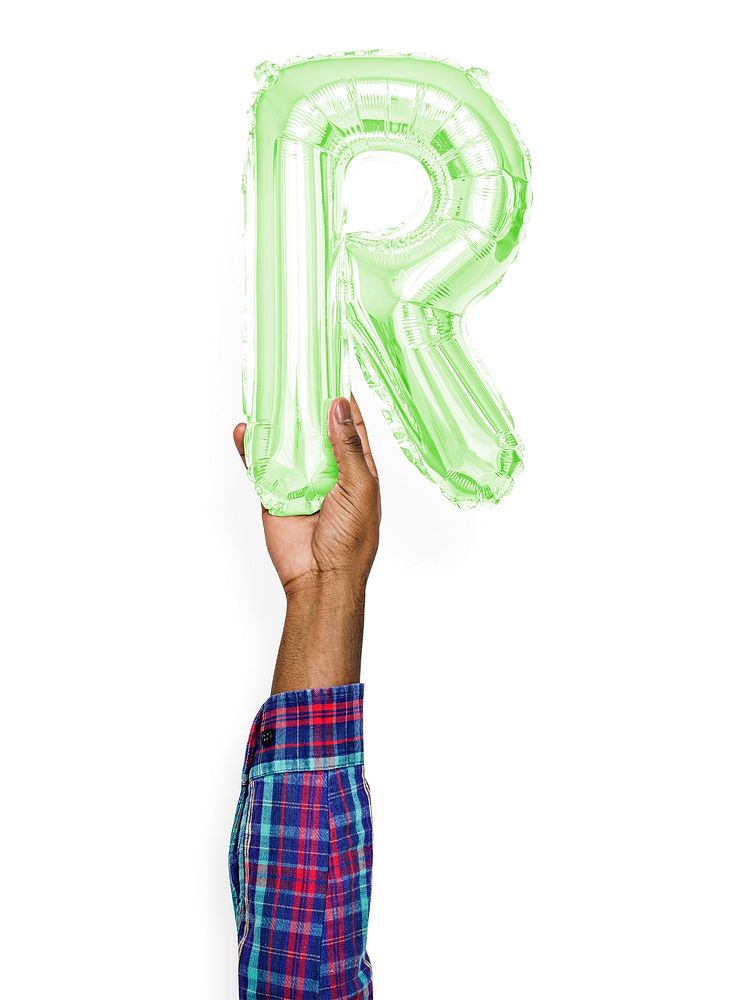 Capital letter R green balloon