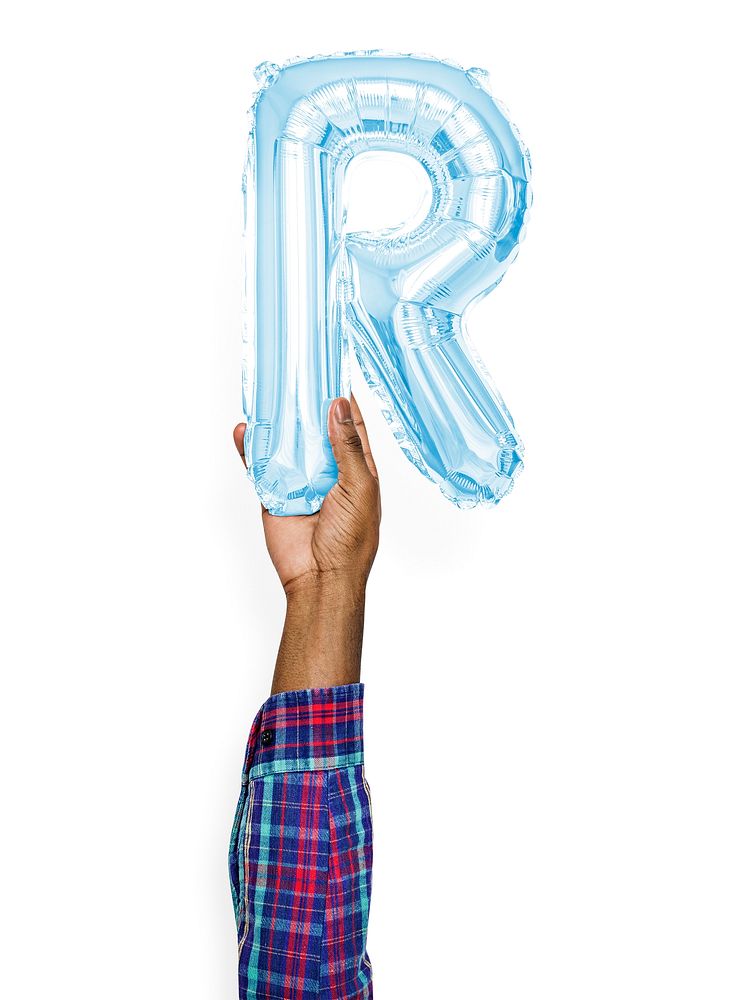 Capital letter R blue balloon