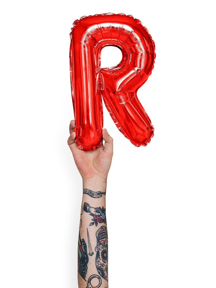 Capital letter R red balloon