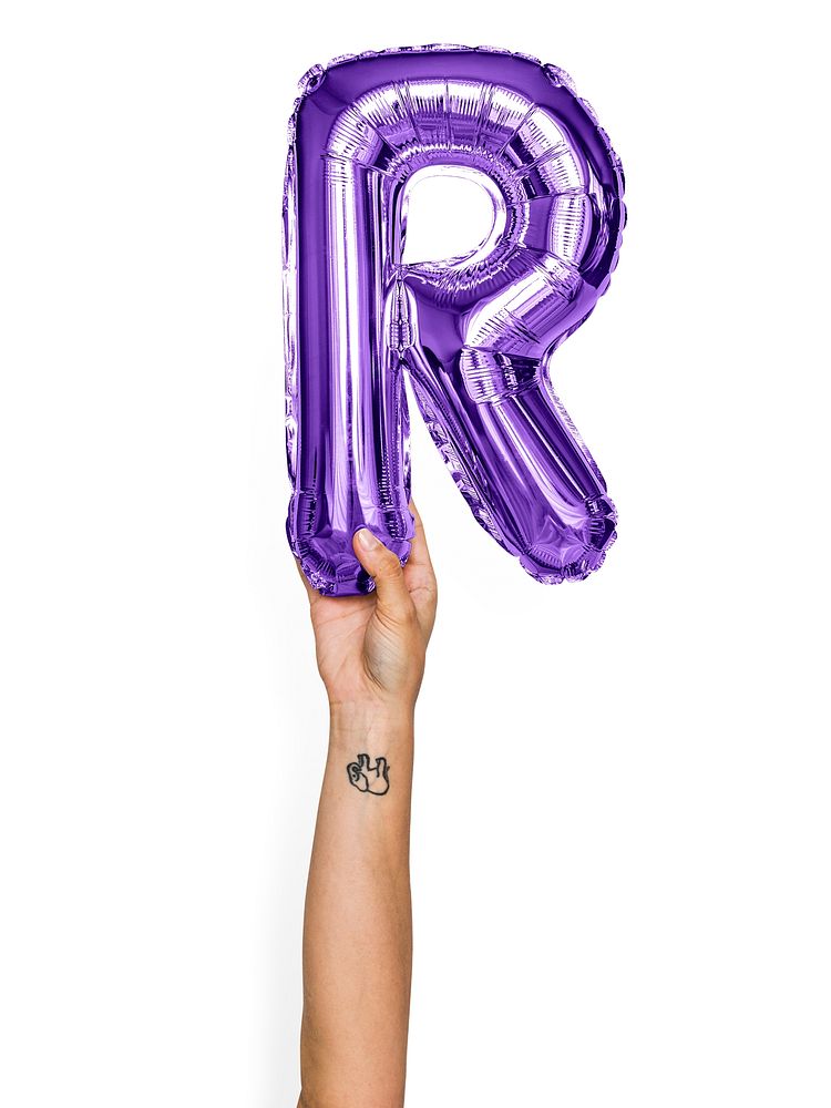 Capital letter R purple balloon