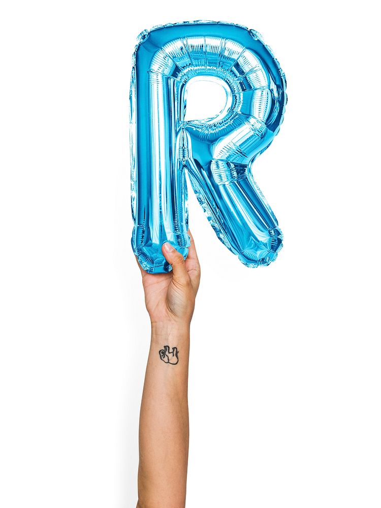 Capital letter R blue balloon