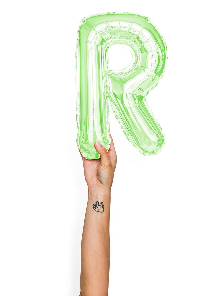 Capital letter R green balloon