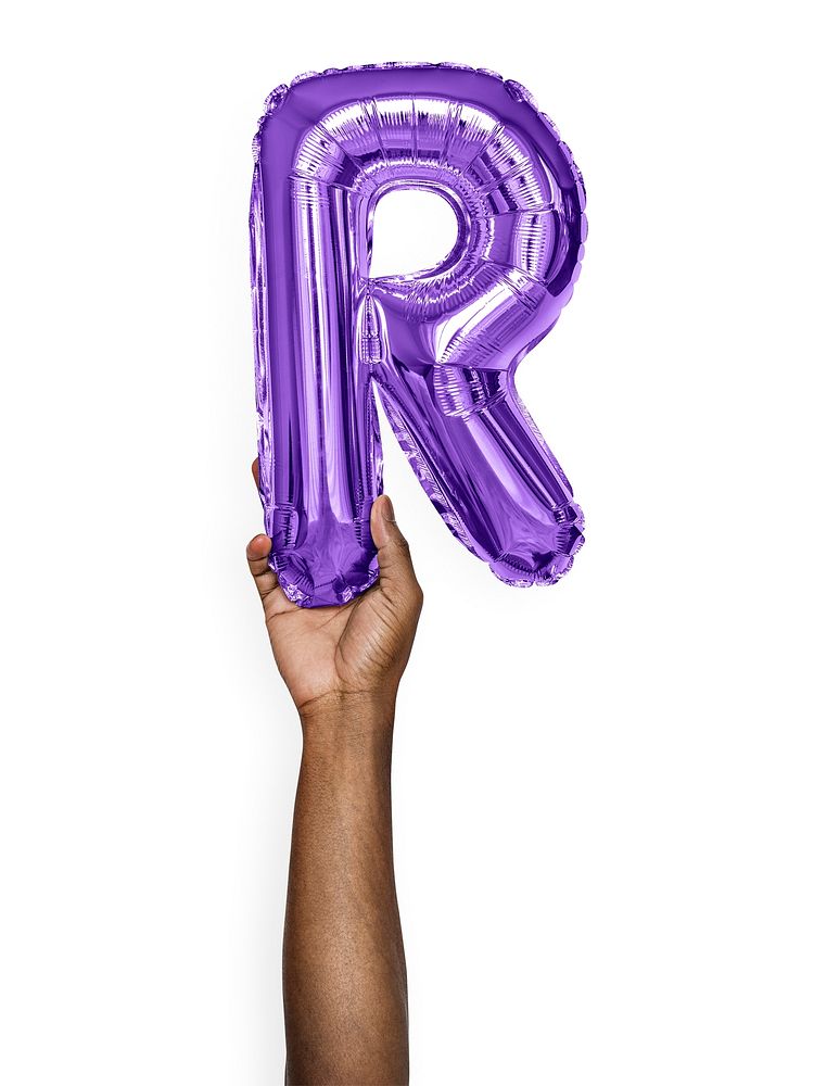 Capital letter R purple balloon