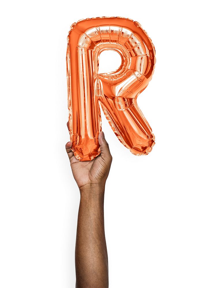 Capital letter R orange balloon