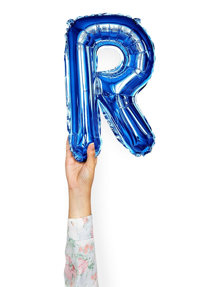 Capital letter R blue balloon