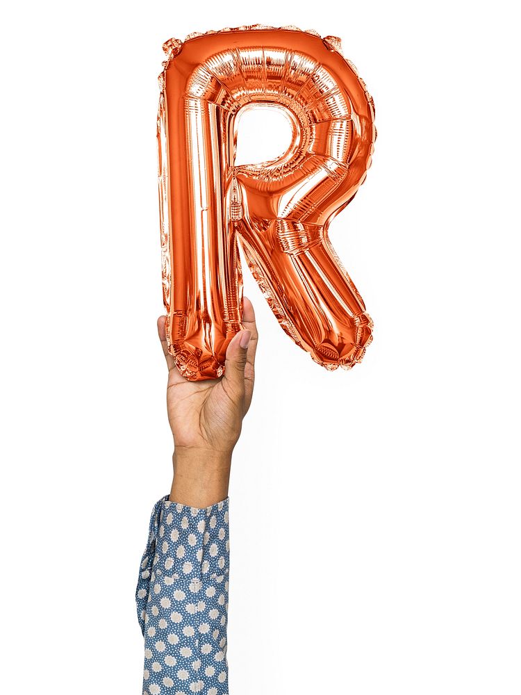 Capital letter R orange balloon