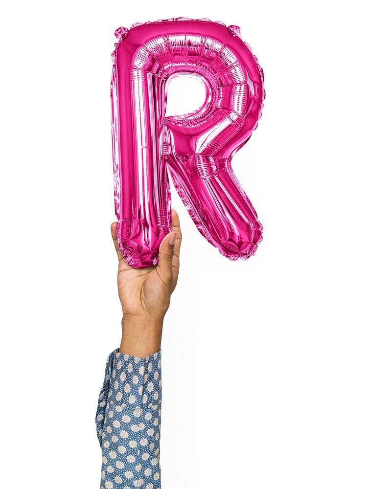 Capital letter R pink balloon