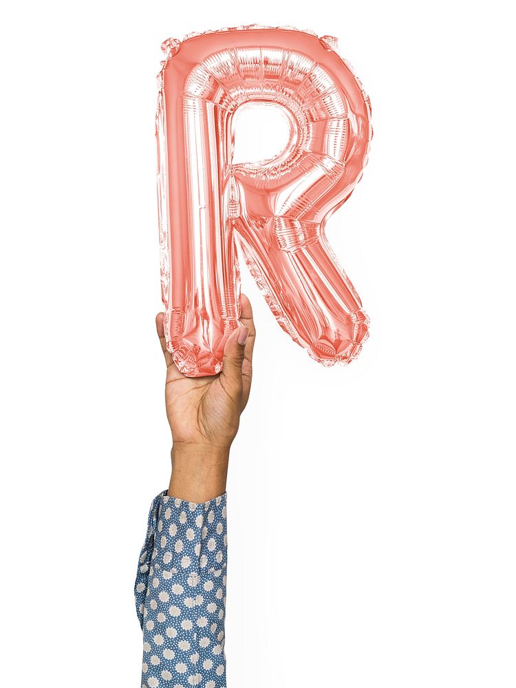 Capital letter R pink balloon