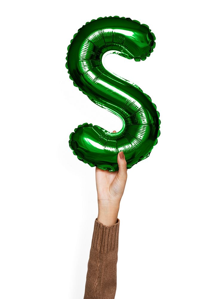 Capital letter S green balloon