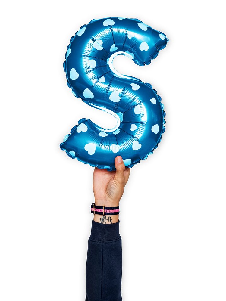 Capital letter S blue balloon
