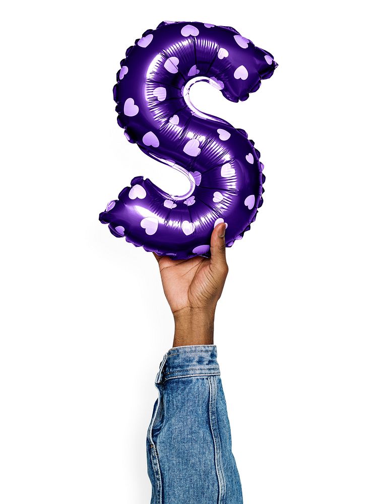 Capital letter S purple balloon