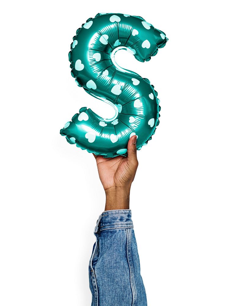 Capital letter S green balloon