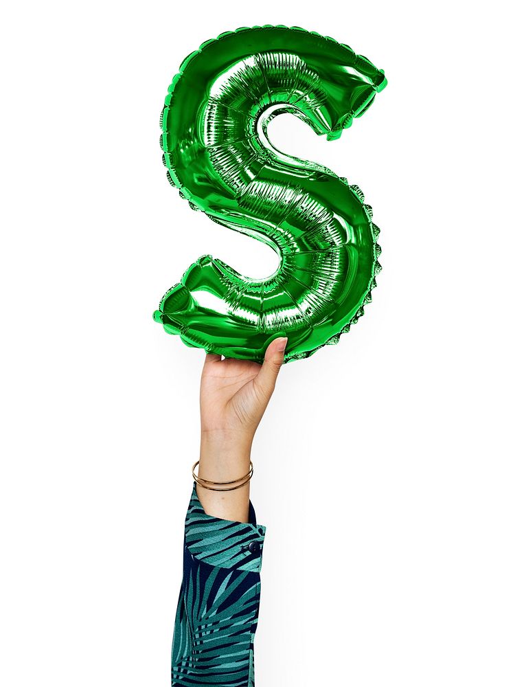 Capital letter S green balloon