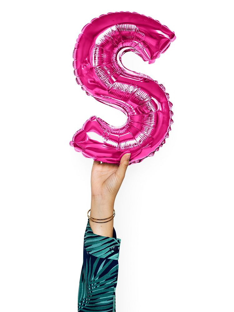 Capital letter S pink balloon