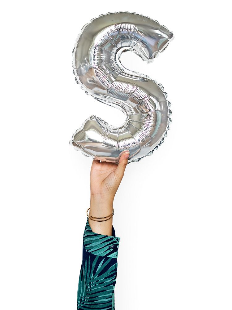 Capital letter S silver balloon