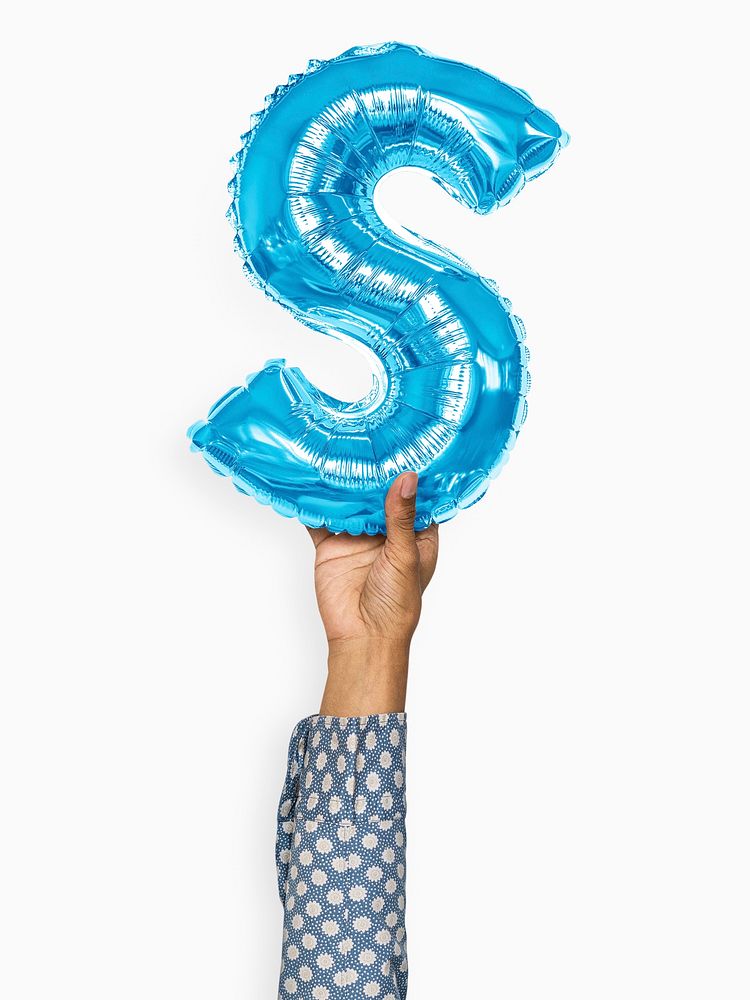 Capital letter S blue balloon