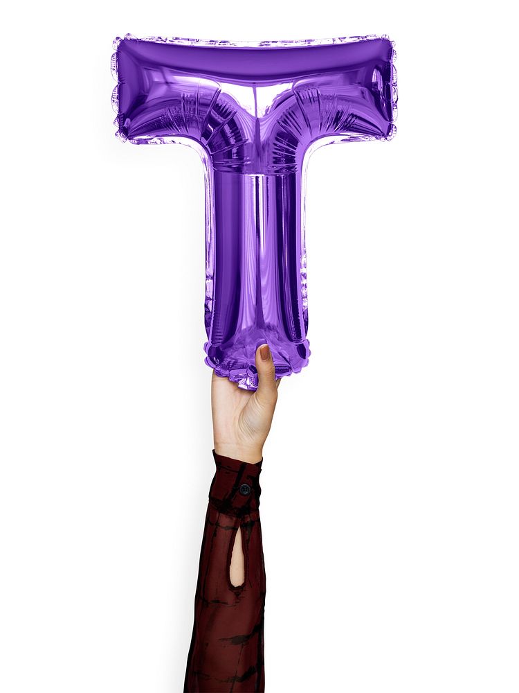 Capital letter T purple balloon