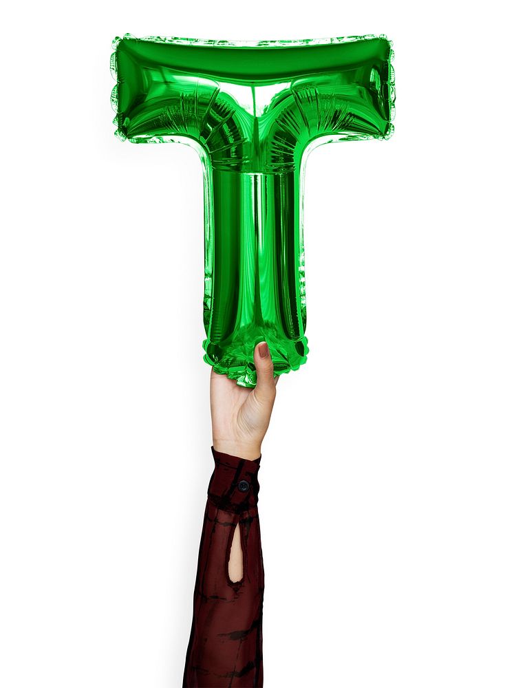 Capital letter T green balloon