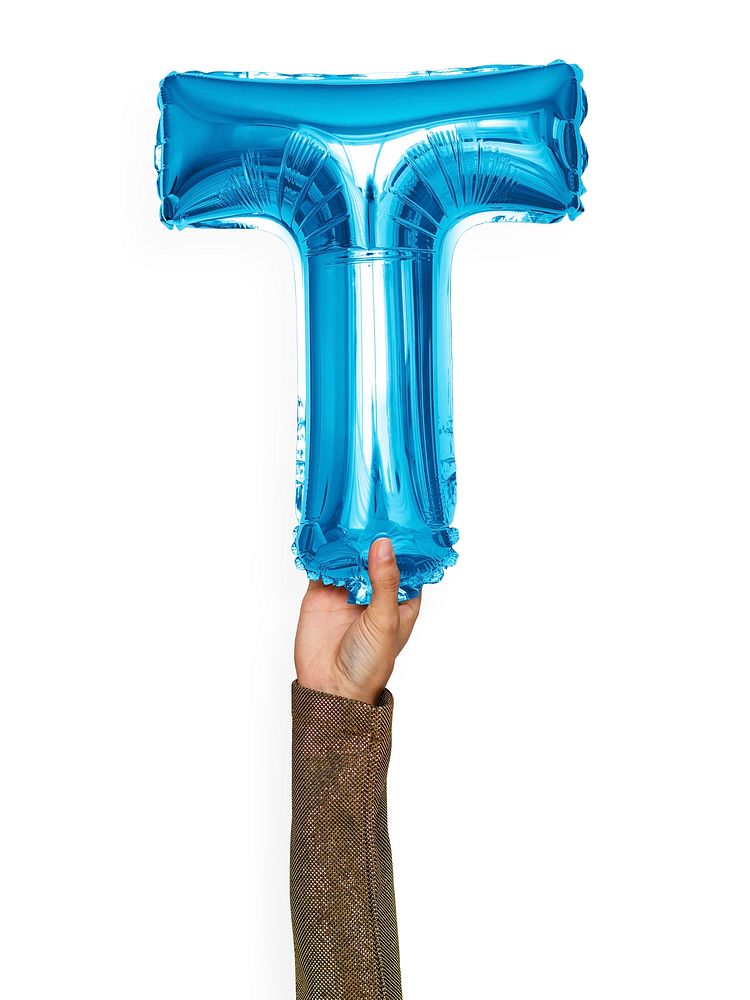 Capital letter T blue balloon