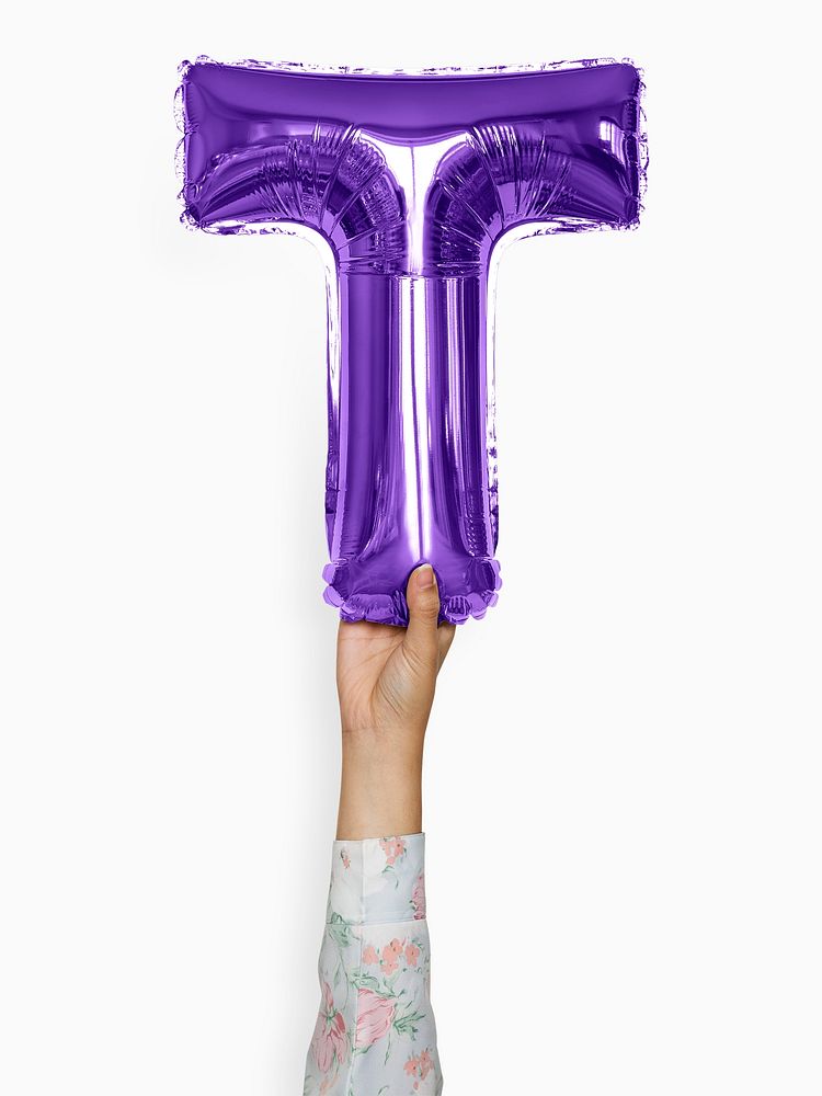 Capital letter T purple balloon