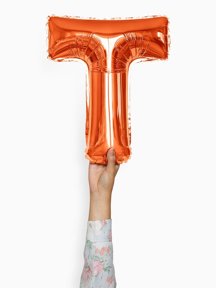Capital letter T orange balloon