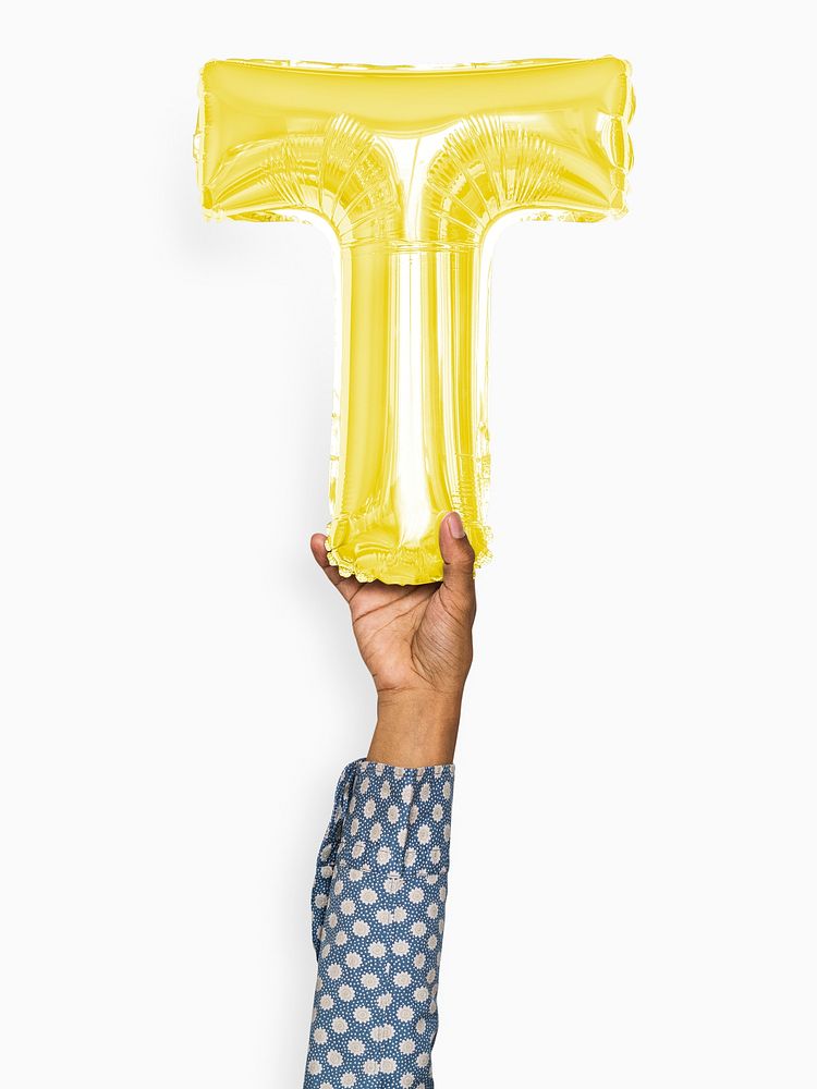 Capital letter T yellow balloon
