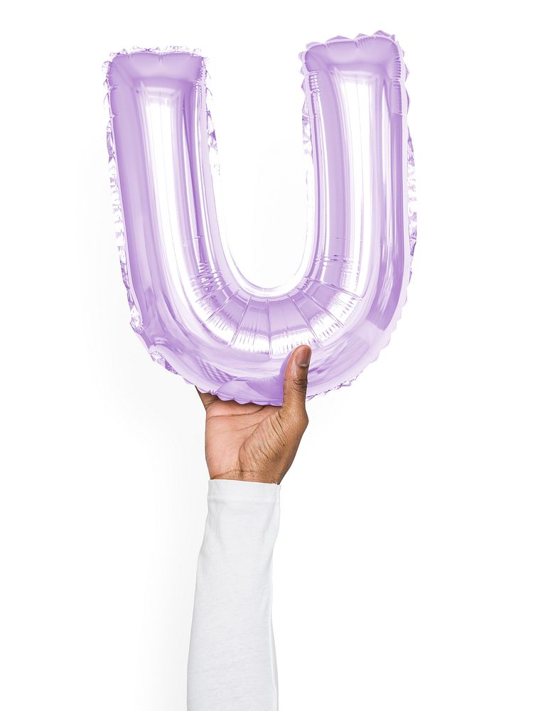 Capital letter U purple balloon