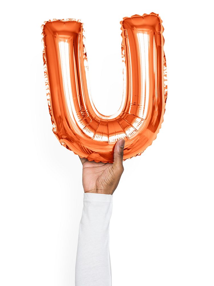Capital letter U orange balloon