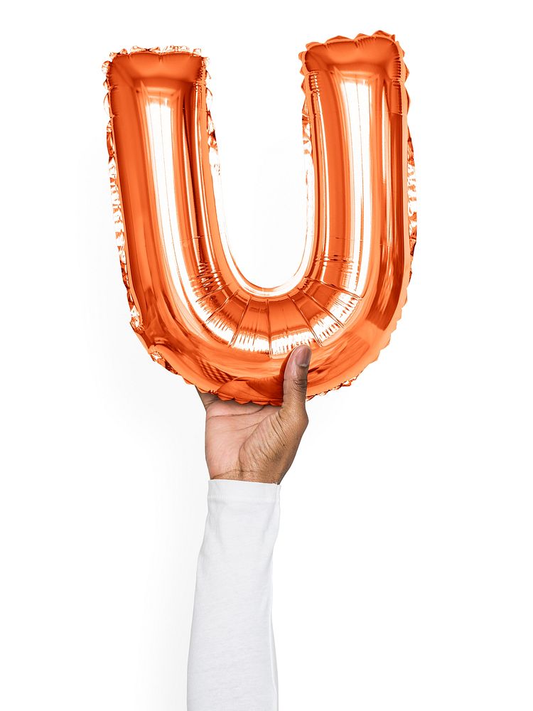 Capital letter U orange balloon