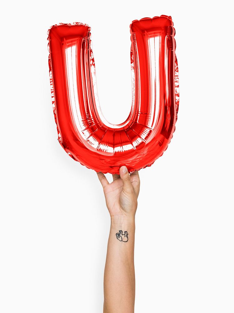 Capital letter U red balloon