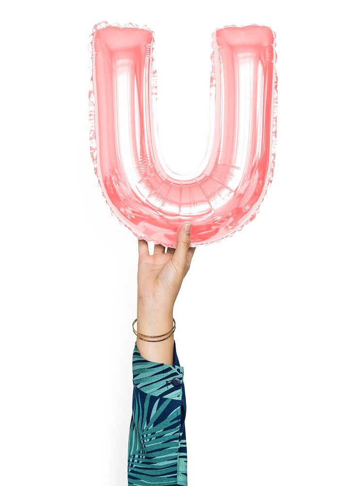 Capital letter U pink balloon