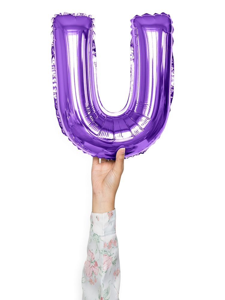 Capital letter U purple balloon