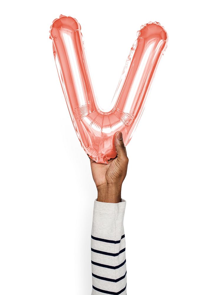 Capital letter V pink balloon