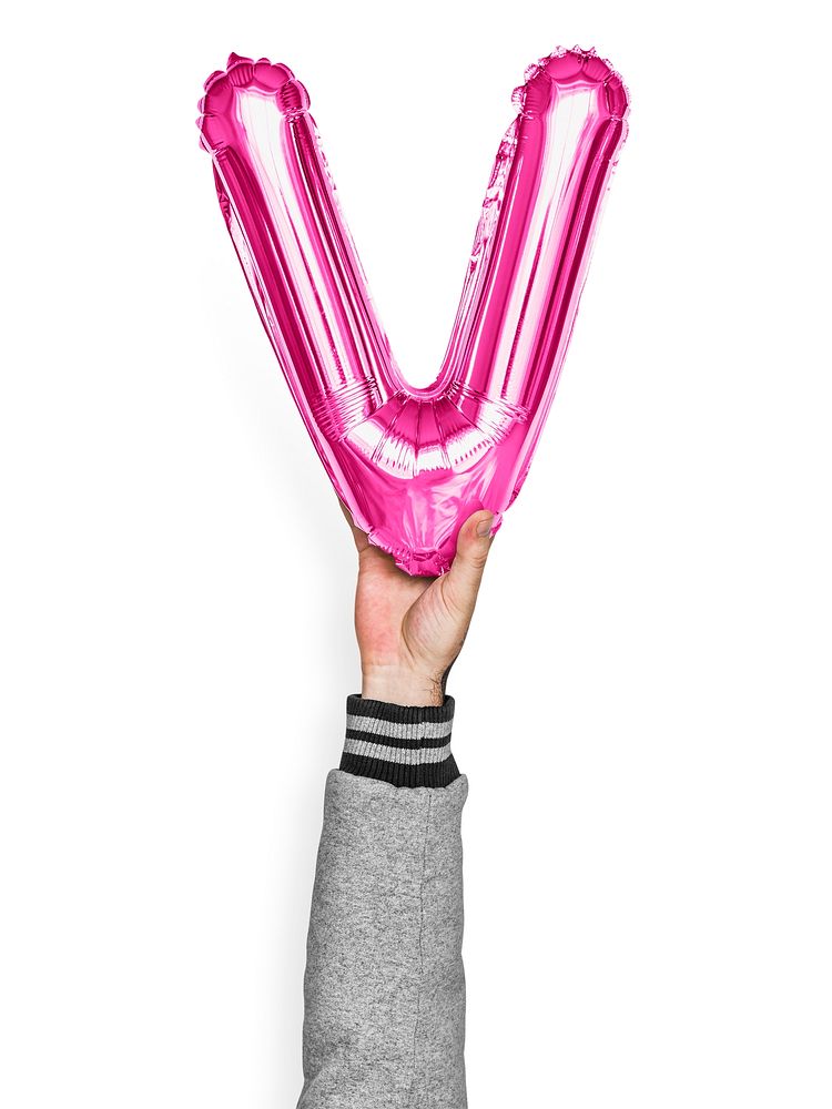 Capital letter V pink balloon