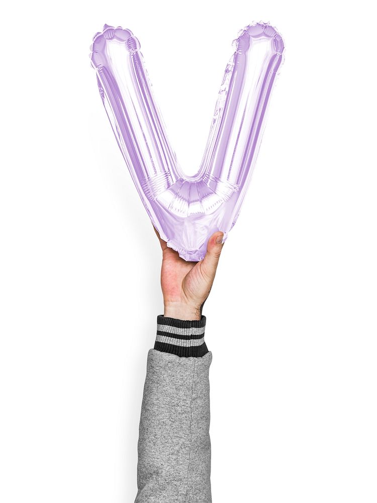 Capital letter V purple balloon