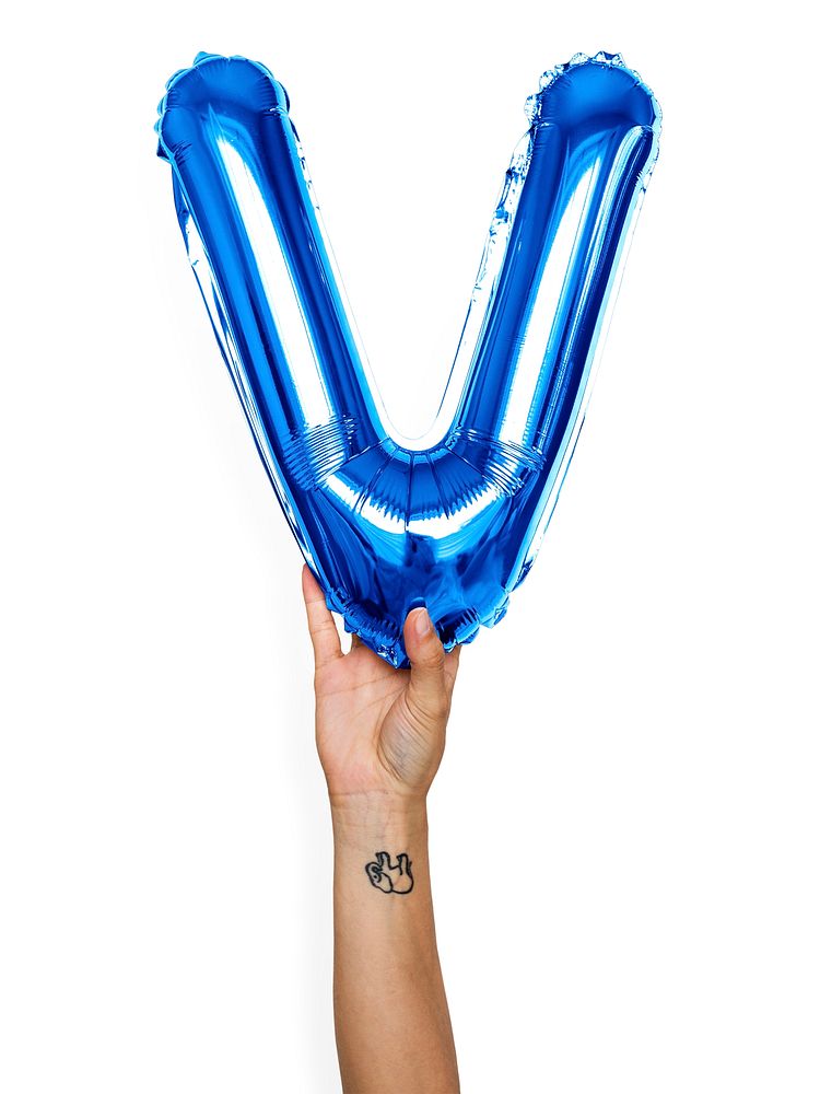 Capital letter V blue balloon