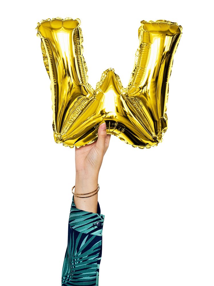 Capital letter W yellow/gold balloon