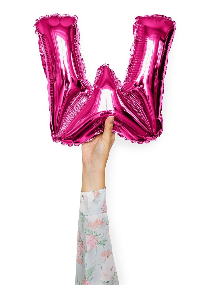 Capital letter W pink balloon