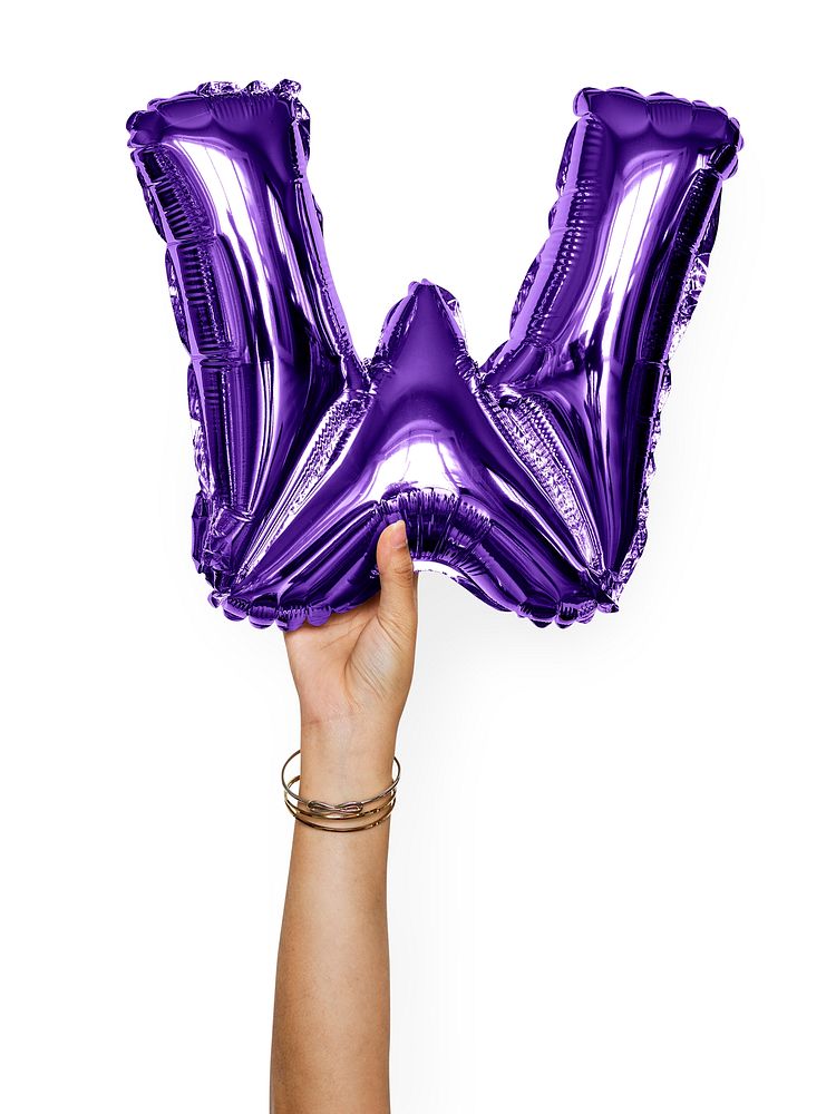 Capital letter W purple balloon