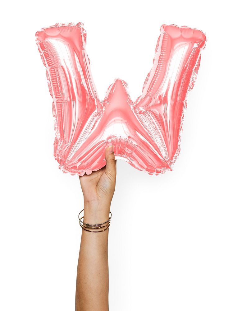 Capital letter W pink balloon