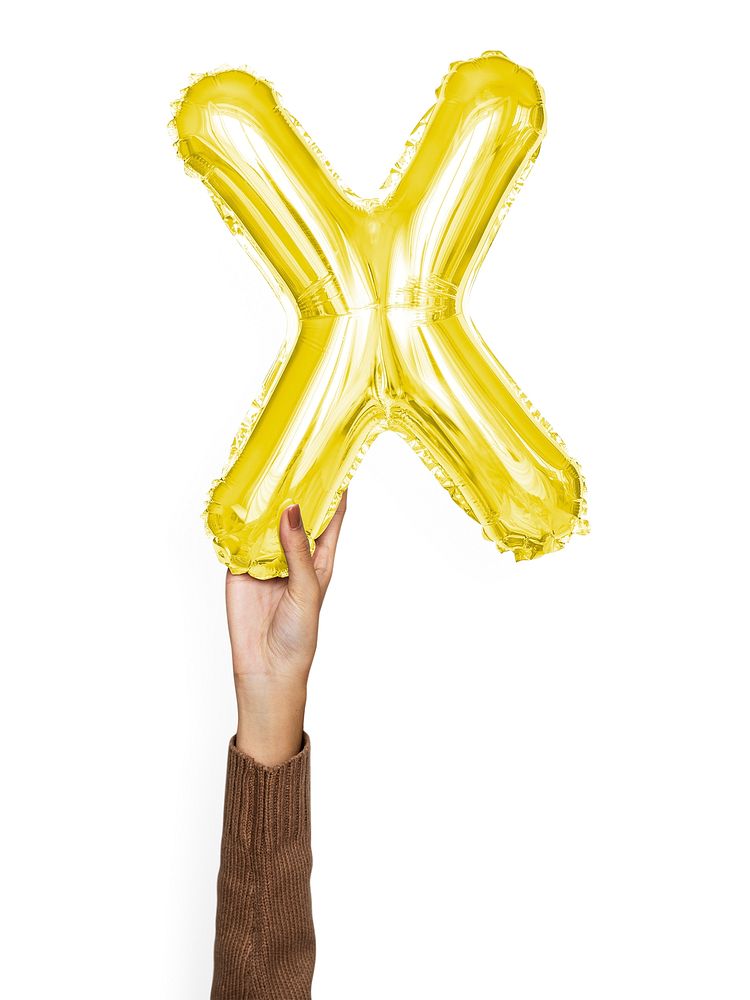 Capital letter X gold/yellow balloon