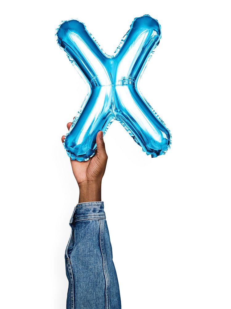 Capital letter X blue balloon