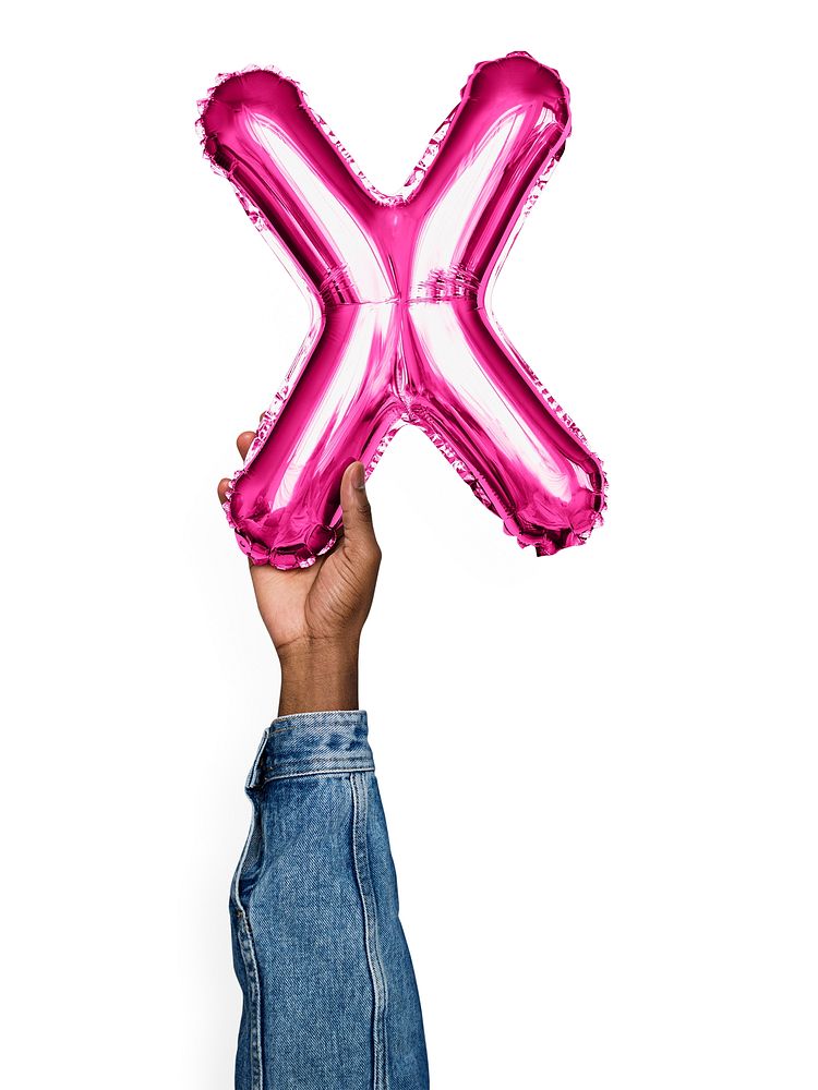 Capital letter X pink balloon