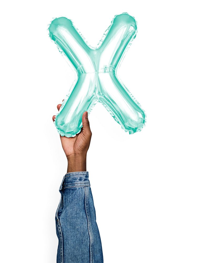 Capital letter X green balloon