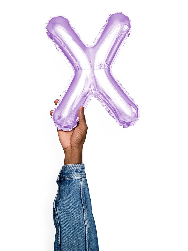 Capital letter X purple balloon