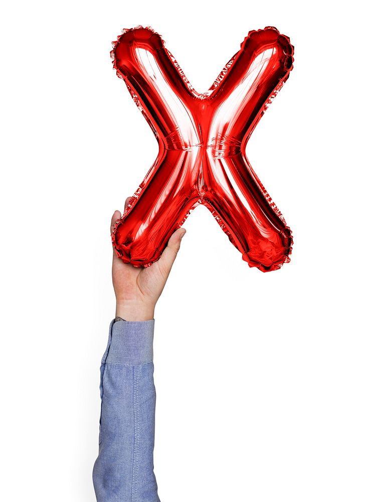 Capital letter X red balloon
