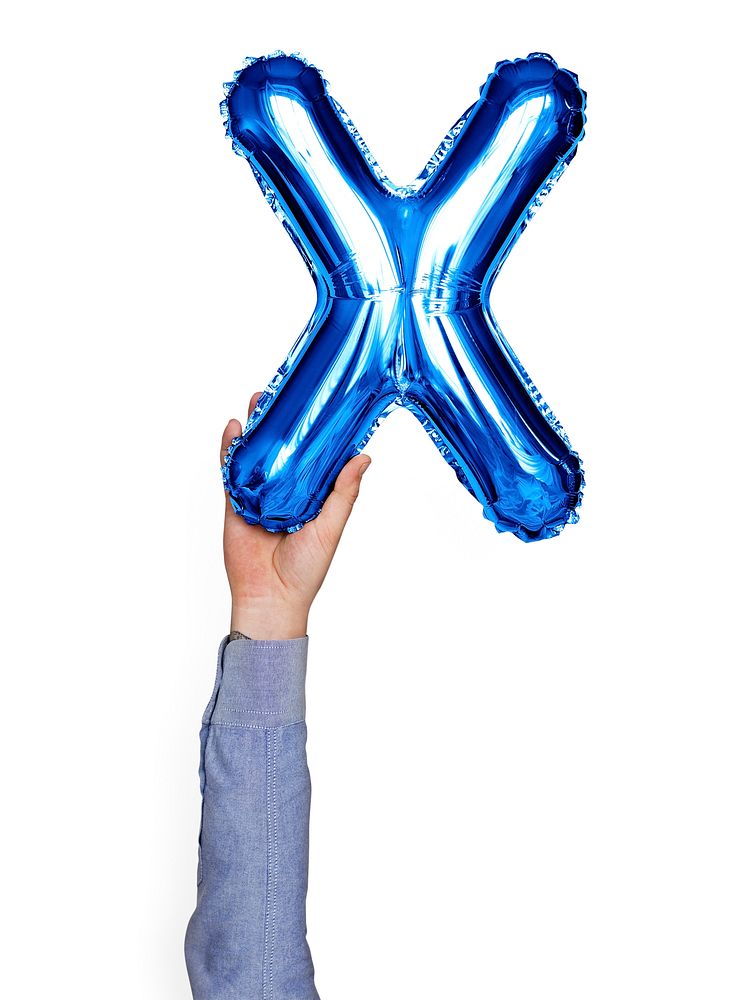 Capital letter X blue balloon