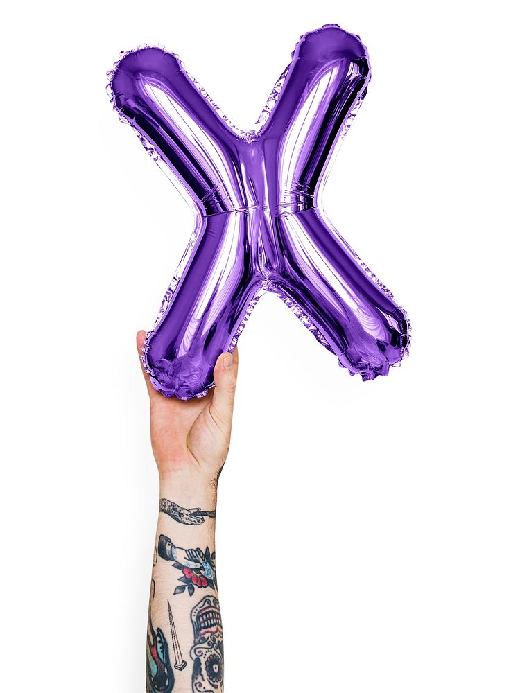 Capital letter X purple balloon