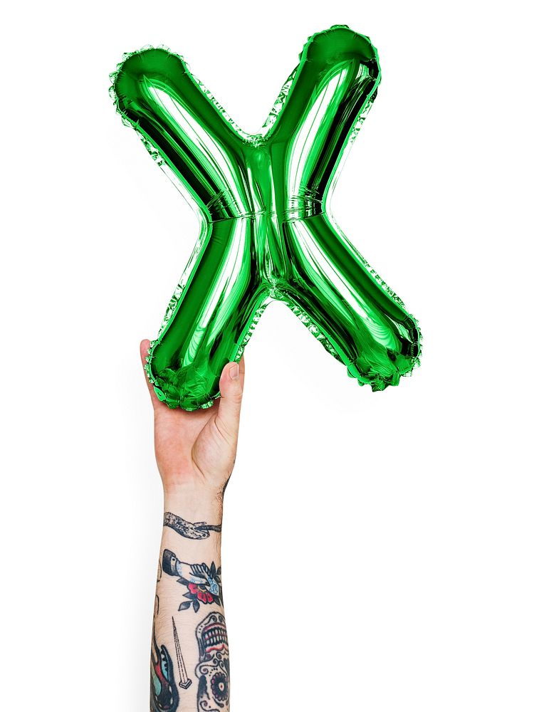 Capital letter X green balloon