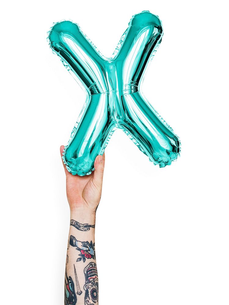 Capital letter X green balloon